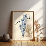 Ladda upp bild till gallerivisning, Palestine Plakat | Blue Roser Plakat | Blå Blomster plakat