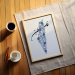 Ladda upp bild till gallerivisning, Palestine Plakat | Blue Roser Plakat | Blå Blomster plakat