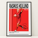 Ladda upp bild till gallerivisning, Fodbold plakat | Fodbold plakater | Rasmus Højlund Fodbold Plakat | Danmark | Perfekt til Den Ægte Fan | Plakaty.dk
