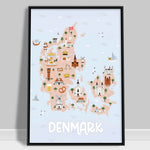 Ladda upp bild till gallerivisning, 2x Land & By Plakater - Oplev Danmark og udforsk landets unikke seværdigheder -Tivoli, Nyhavn, Frederiksborg Slot, Møns Klint, Legoland, Christiansborg Slot, Dyrehaven, Vikingeskibsmuseet | Danmark Plakater | Seværdigheder | Udforsk Charmerende Poster Land | By