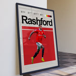 Ladda upp bild till gallerivisning, Fodbold plakat | Fodbold plakater | Marcus Rashford Fodbold Plakat | Hjerte, Hastighed, Helt | Plakaty.dk