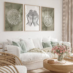 Ladda upp bild till gallerivisning, 3x Islam Plakater | Al-Ikhlas, Ayatul Kursi & Islamisk Bøn (Dua Hænder) i Moderne Stil