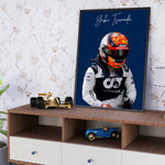 Ladda upp bild till gallerivisning, Yuki Tsunoda F1-affisch | Unik design på över 20 internationella banor