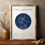 Ladda upp bild till gallerivisning, Tvilling Stjernetegn Plakat | Blå
