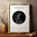 Ladda upp bild till gallerivisning, Krebs Stjernetegn Plakat | Sort
