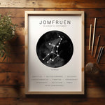 Ladda upp bild till gallerivisning, Jomfru Stjernetegn Plakat | Sort
