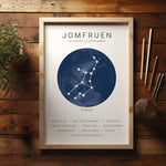 Ladda upp bild till gallerivisning, Jomfru Stjernetegn Plakat | Blå
