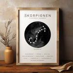Ladda upp bild till gallerivisning, Skorpion Stjernetegn Plakat | Sort | Stjernetegn plakat |❤️ Find alle 12 flotte stjernebillede | Plakaty.dk
