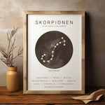 Ladda upp bild till gallerivisning, Skorpion Stjernetegn Plakat | Brun
