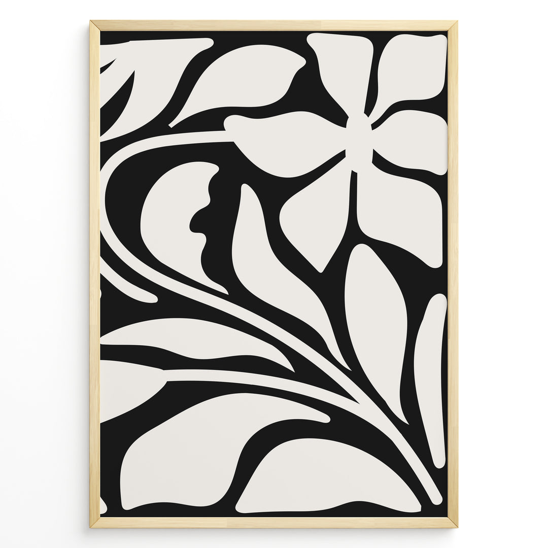 Flow Botanica Plakat | Matisse Poster | Organisk blomstermotiv i sort-hvid