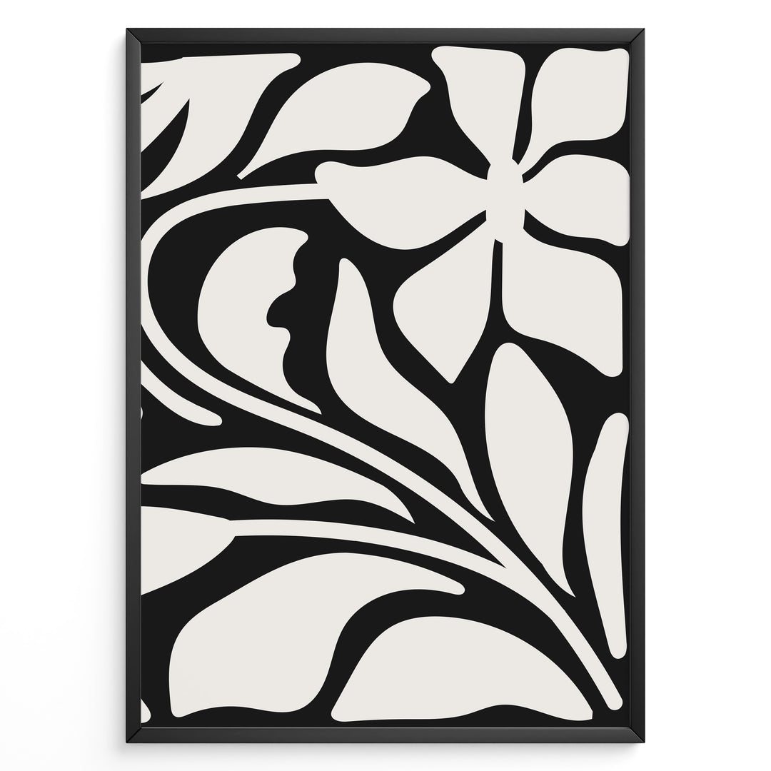 Flow Botanica Plakat | Matisse Poster | Organisk blomstermotiv i sort-hvid
