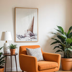 Ladda upp bild till gallerivisning, Plakat med isvaffel | Sommer og Strand Plakater | Denne plakat viser en vaffelis, der er væltet og smelter, omgivet af små lavendelfarvede blomster. Perfekt til is- og sommerelskere.
