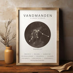 Ladda upp bild till gallerivisning, Vandmand Stjernetegn Plakat | Brun
