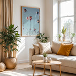 Ladda upp bild till gallerivisning, Plakat med luftballoner | Sommer og Strand Plakater | Denne plakat viser mange farverige luftballoner i en klar blå himmel. Perfekt til dem, der elsker eventyr og frihed.
