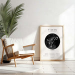 Ladda upp bild till gallerivisning, Fisk Stjernetegn Plakat | Sort
