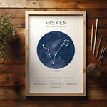 Ladda upp bild till gallerivisning, Fisk Stjernetegn Plakat | Blå

