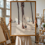 Ladda upp bild till gallerivisning, Poster med surfbräda vid palmträd | Sommar- och strandposters
