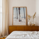 Ladda upp bild till gallerivisning, Poster med surfbräda vid palmträd | Sommar- och strandposters
