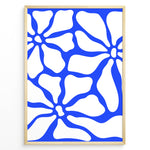 Ladda upp bild till gallerivisning, Azure Bloom Plakat | Matisse Poster | Organisk mønster med flydende blå former på hvid baggrund
