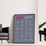 Ladda upp bild till gallerivisning, F1 Plakat | F1 Kalender Plakater 2025 | Formel 1 Race Tracking Map | Perfekt til Den Ægte Fan | Plakaty.dk
