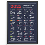 Ladda upp bild till gallerivisning, F1 Plakat | F1 Kalender Plakater 2025 | Formel 1 Race Tracking Map | Perfekt til Den Ægte Fan | Plakaty.dk
