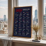 Ladda upp bild till gallerivisning, F1 Plakat | F1 Kalender Plakater 2025 | Formel 1 Race Tracking Map | Perfekt til Den Ægte Fan | Plakaty.dk
