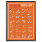 Ladda upp bild till gallerivisning, F1 Plakat | F1 Kalender Plakater 2025 | Formel 1 Race Tracking Map | Perfekt til Den Ægte Fan | Plakaty.dk
