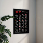 Ladda upp bild till gallerivisning, F1 Plakat | F1 Kalender Plakater 2025 | Formel 1 Race Tracking Map | Perfekt til Den Ægte Fan | Plakaty.dk
