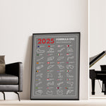 Ladda upp bild till gallerivisning, F1 Plakat | F1 Kalender Plakater 2025 | Formel 1 Race Tracking Map | Perfekt til Den Ægte Fan | Plakaty.dk
