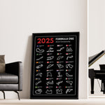 Ladda upp bild till gallerivisning, F1 Plakat | F1 Kalender Plakater 2025 | Formel 1 Race Tracking Map | Perfekt til Den Ægte Fan | Plakaty.dk
