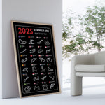 Ladda upp bild till gallerivisning, F1 Plakat | F1 Kalender Plakater 2025 | Formel 1 Race Tracking Map | Perfekt til Den Ægte Fan | Plakaty.dk
