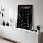 Ladda upp bild till gallerivisning, F1 Plakat | F1 Kalender Plakater 2025 | Formel 1 Race Tracking Map | Perfekt til Den Ægte Fan | Plakaty.dk
