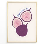 Ladda upp bild till gallerivisning, Playful fig illustration with the quote “Don’t Give a Fig” — fun and modern kitchen wall art print.
