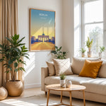 Ladda upp bild till gallerivisning, Berlin Vintage Travel Plakat | Vintage Travel Poster | Denne plakat viser Brandenburger Tor i Berlin, Tyskland, med en gradient baggrund fra blå til gul. Perfekt til rejse- og kulturentusiaster.

