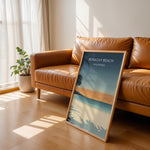 Ladda upp bild till gallerivisning, Boracay Beach Vintage Travel Plakat | Vintage Travel Poster | Denne plakat viser Boracay Beach med hvidt sand, roligt blåt vand og en gradienthimmel. Silhuetter af palmer i forgrunden. Perfekt til dem, der elsker tropiske strande.
