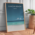 Ladda upp bild till gallerivisning, Cancun Beach Vintage Travel Plakat | Vintage Travel Poster | Denne plakat viser Cancun Beach med hvidt sand, turkisblåt vand og en klar blå himmel. Perfekt til tropiske feriestemninger.

