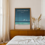 Ladda upp bild till gallerivisning, Cancun Beach Vintage Travel Plakat | Vintage Travel Poster | Denne plakat viser Cancun Beach med hvidt sand, turkisblåt vand og en klar blå himmel. Perfekt til tropiske feriestemninger.
