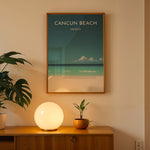 Ladda upp bild till gallerivisning, Cancun Beach Vintage Travel Plakat | Vintage Travel Poster | Denne plakat viser Cancun Beach med hvidt sand, turkisblåt vand og en klar blå himmel. Perfekt til tropiske feriestemninger.
