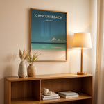 Ladda upp bild till gallerivisning, Cancun Beach Vintage Travel Plakat | Vintage Travel Poster | Denne plakat viser Cancun Beach med hvidt sand, turkisblåt vand og en klar blå himmel. Perfekt til tropiske feriestemninger.
