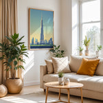 Ladda upp bild till gallerivisning, Burj Khalifa Vintage Travel Plakat | Vintage Travel Poster | Denne plakat viser det ikoniske Burj Khalifa i Dubai, UAE, med en gradient himmel og moderne bygninger omkring.
