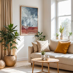 Ladda upp bild till gallerivisning, Plakat med bølger og strand | Sommer og Strand Plakater | Denne plakat viser et luftfoto af bølger, der bryder mod en rødlig sandstrand. Perfekt til dem, der elsker kystlandskaber.
