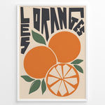 Ladda upp bild till gallerivisning, Retro French-style poster with bold lettering and illustrated oranges, including a sliced orange and green leaves.
