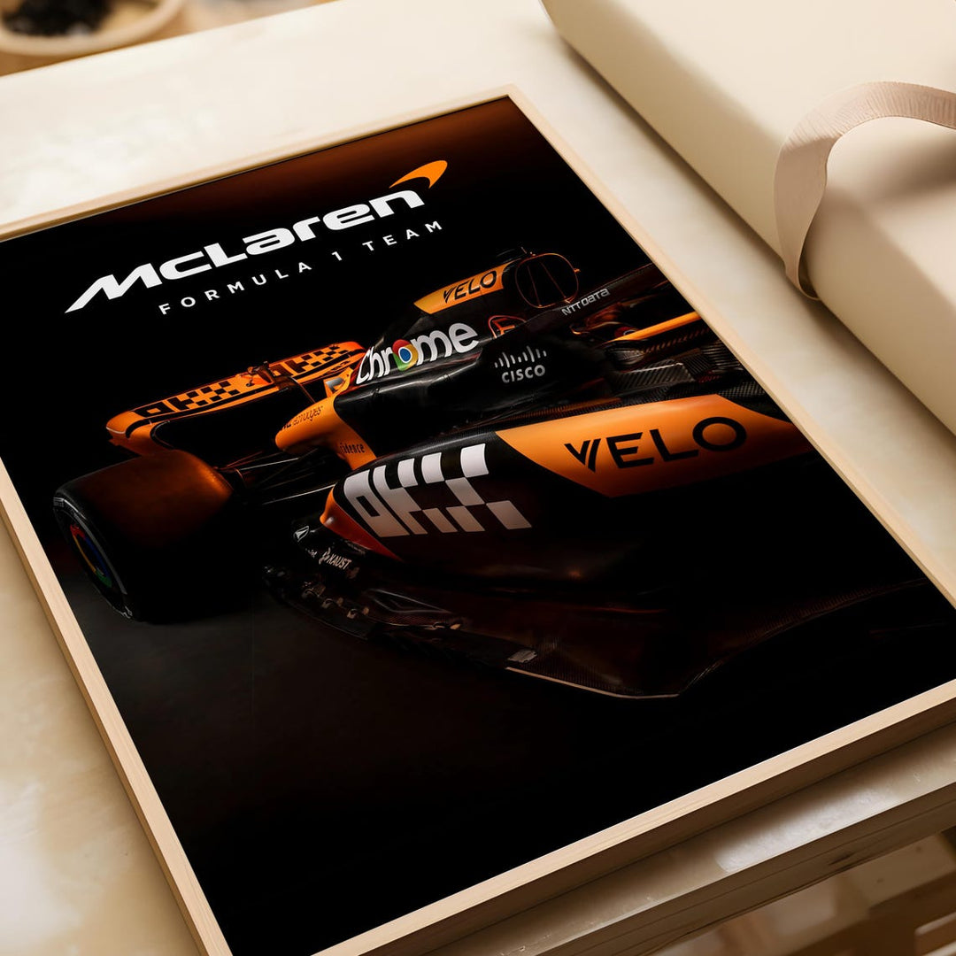 McLaren Formel 1-affisch | Modern racerbilskonst