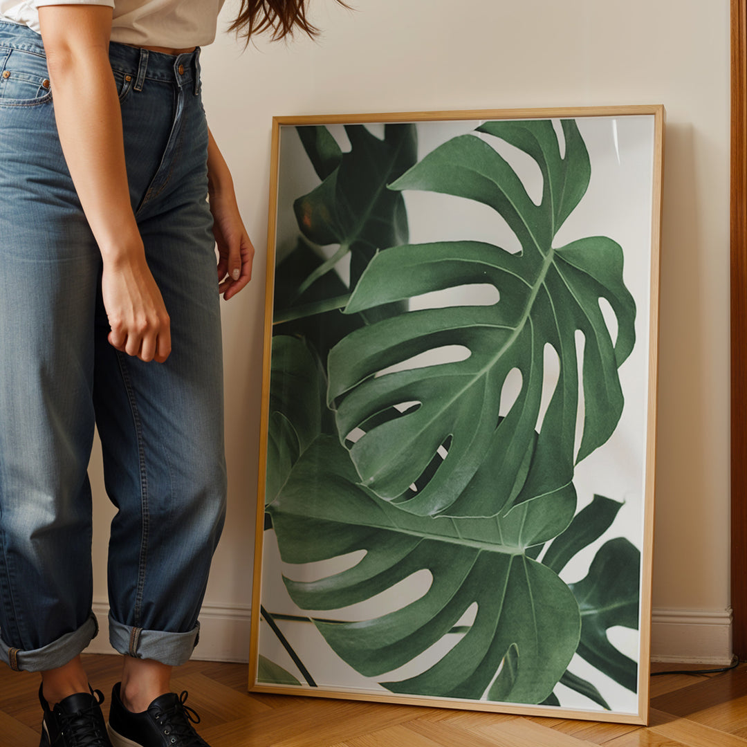 Plante print | Kunstnerisk plakat til ethvert hjem | Plakat med grønne planter, botanisk kunst og naturplanter, ideel til at tilføje et organisk og livligt præg til dit hjem.