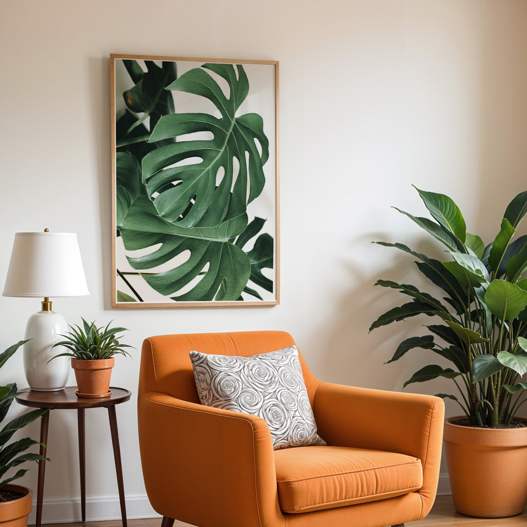 Plante print | Kunstnerisk plakat til ethvert hjem | Plakat med grønne planter, botanisk kunst og naturplanter, ideel til at tilføje et organisk og livligt præg til dit hjem.