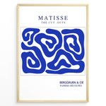 Ladda upp bild till gallerivisning, Indigo Cut-Outs Plakat | Matisse Poster | Blå og hvide abstrakte former inspireret af Matisse&#39;s papirklip

