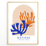 Ladda upp bild till gallerivisning, Sunset Cut-Outs Plakat | Matisse Poster | Abstrakte former i orange og blå på beige baggrund
