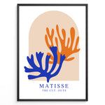 Ladda upp bild till gallerivisning, Sunset Cut-Outs Plakat | Matisse Poster | Abstrakte former i orange og blå på beige baggrund
