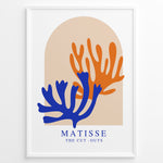 Ladda upp bild till gallerivisning, Sunset Cut-Outs Plakat | Matisse Poster | Abstrakte former i orange og blå på beige baggrund
