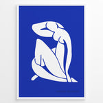 Ladda upp bild till gallerivisning, Abstract Poise Plakat | Matisse Poster | Stiliseret hvid figur på blå baggrund
